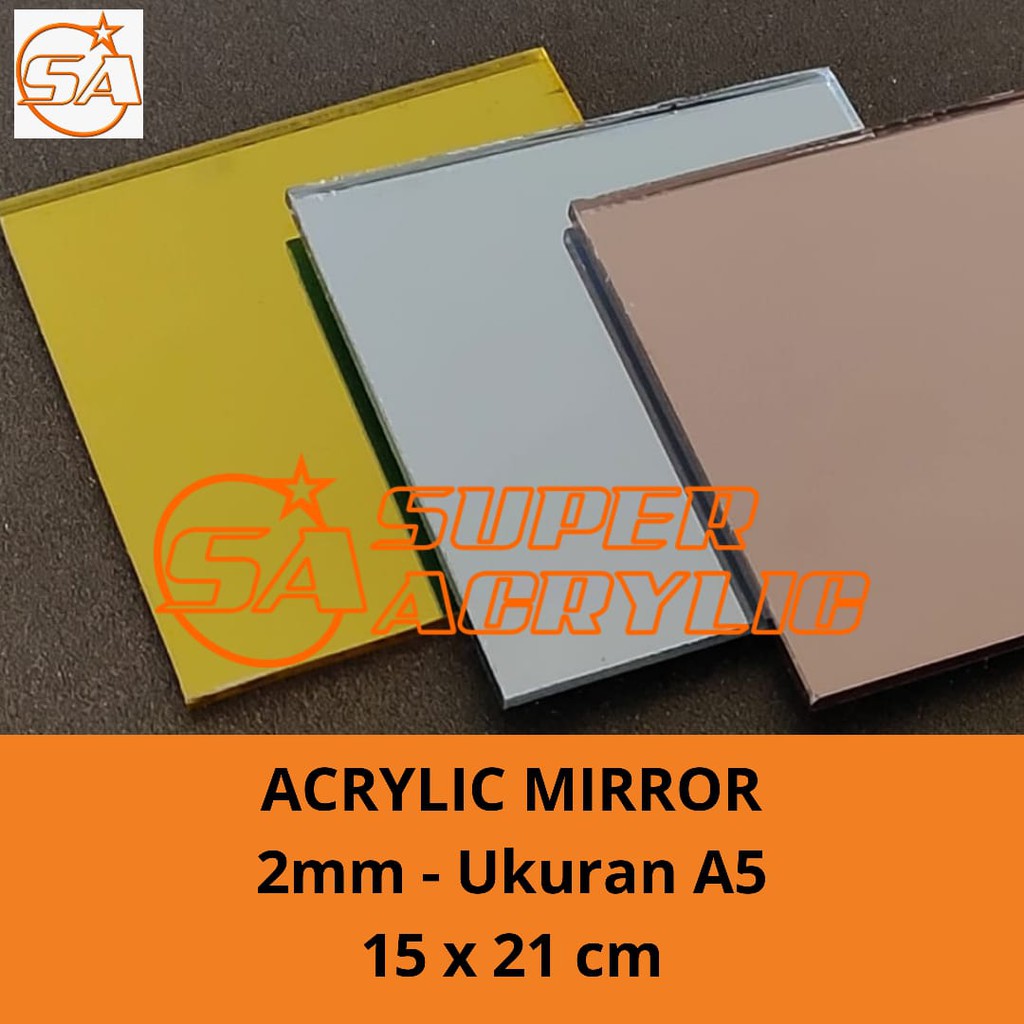 Jual Acrylic Mirror Gold Silver Rose Gold A5 2mm Akrilik Cermin