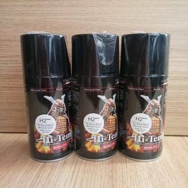 SAMURAI PAINT PYLOX PILOX HI-TEMP HiTemp H2 Cat Semprot Tahan Anti Panas Samurai Paints Black Hitam