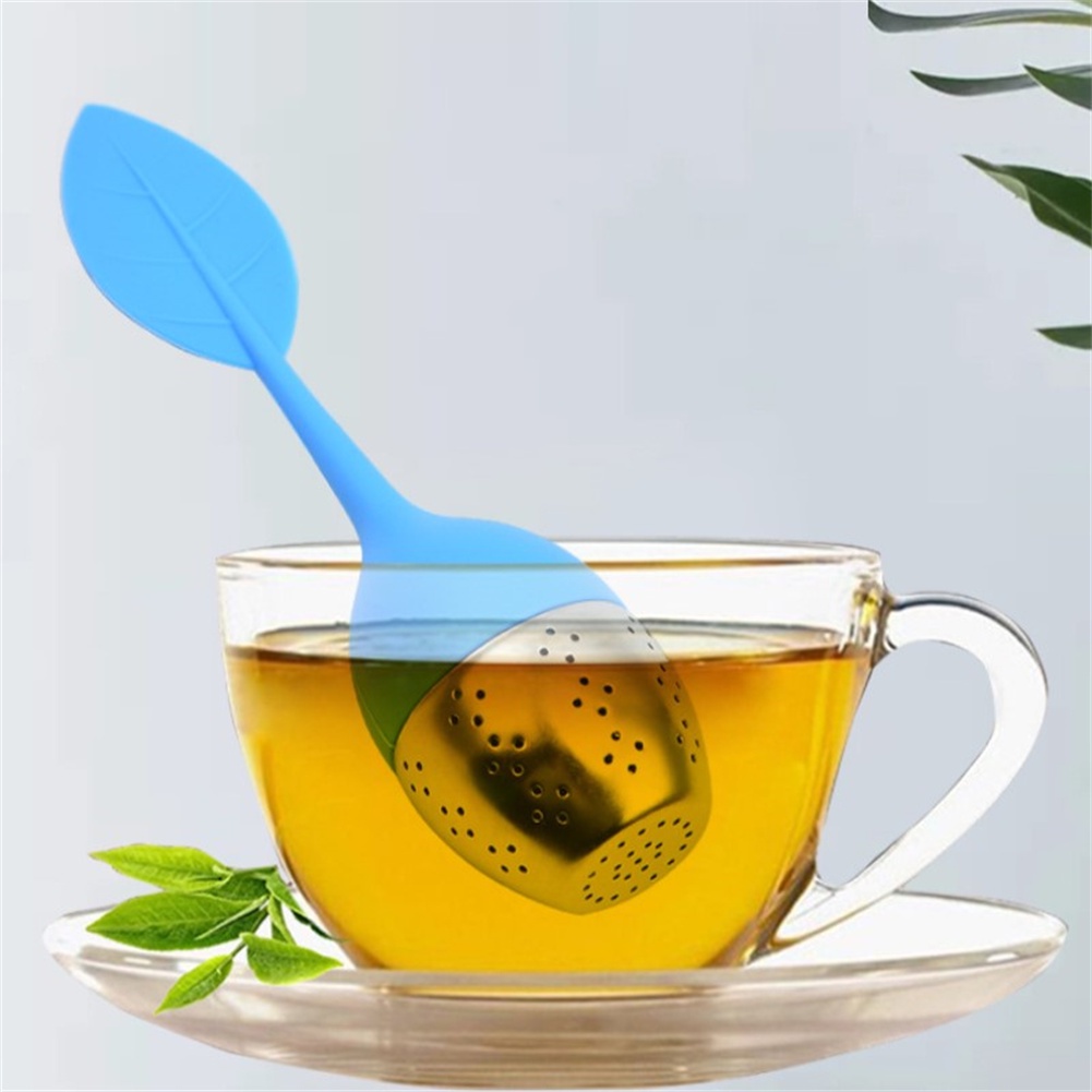 ღ Stainless Steel Teh Saringan Silikon Pegangan Teh Filter Kreatif Teh Daun Filter Diffuser Perlengkapan Minum Teh Teko Aksesori Dapur Gadget