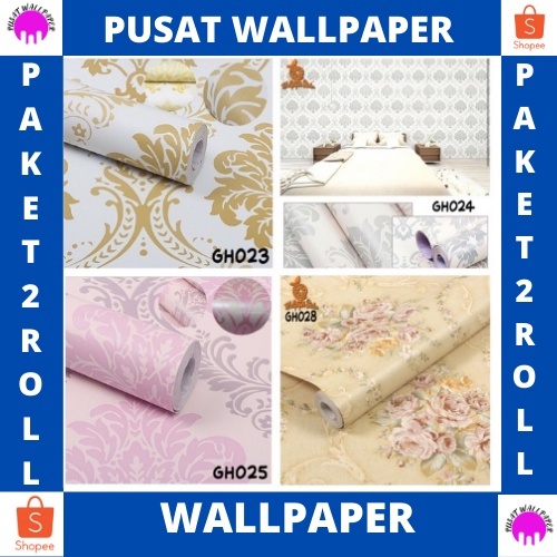 PUSAT WALLPAPER-  PROMO PAKET 2ROLL BUY 1 GET 1 Wallpaper Sticker Dinding Walpaper Stiker Ruang Tamu Walpeper Tembok Kamar Tidur Motif Batik Elegant TERMURAH !