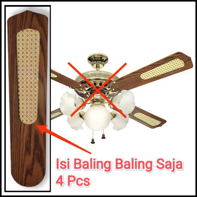 Baling-baling Lampu Hias Kipas Angin Plafon Gantung Clasic Multi Merek UCHIDA dll 1 Set Panjang 52cm