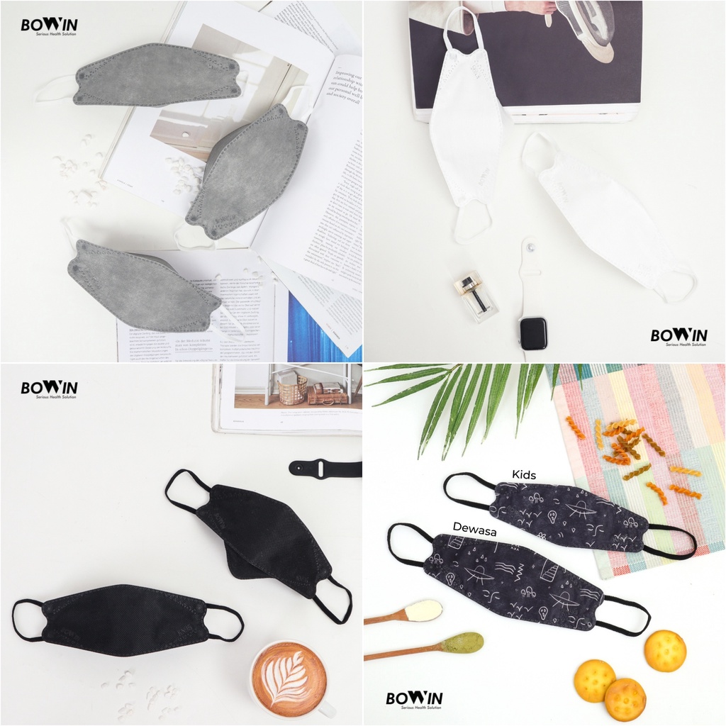 ORIGINAL! Bowin Masker KN95 - 4D (Masker Kesehatan / Masker Polusi / Masker Motor)