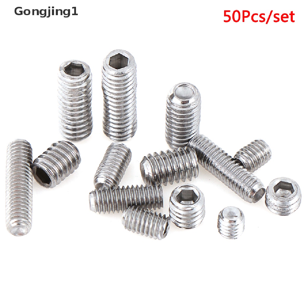 Gongjing1 50Pcs / Set Sekrup Hex M3 M4 2-35mm Bahan Stainless Steel