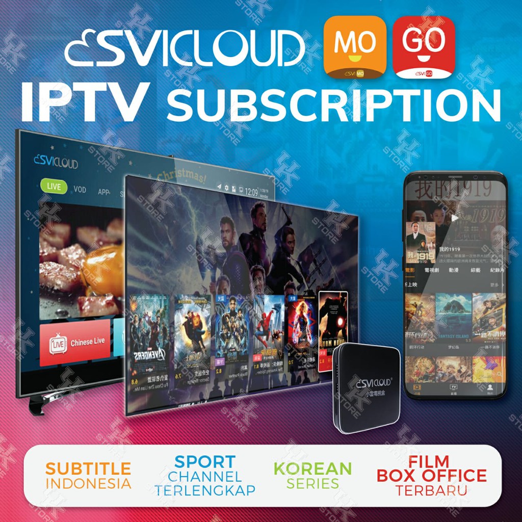 SVI BOX Layanan IPTV Premium Movie Sport Channel & VOD Bundling TV BOX
