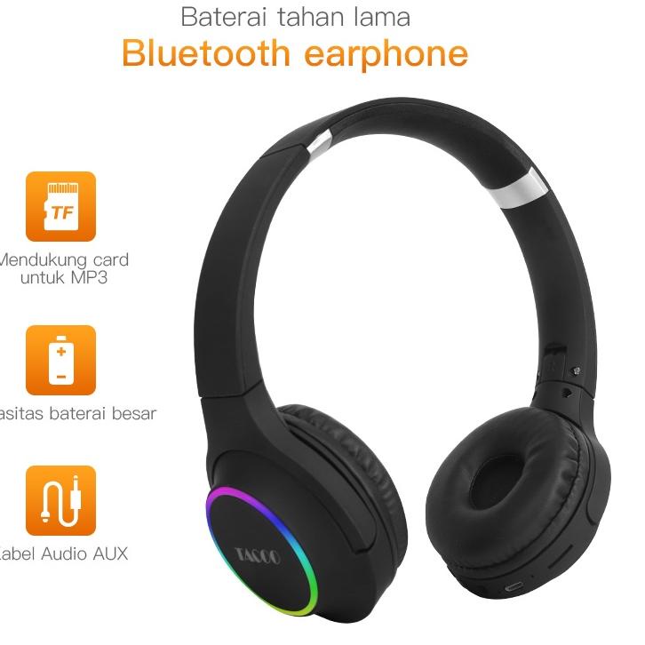 [ZA1237] TACOO Headphone Bluetooth Headset Bluetooth In-Ear Deep Bass Stereo + Nirkabel Hifi Stereo 