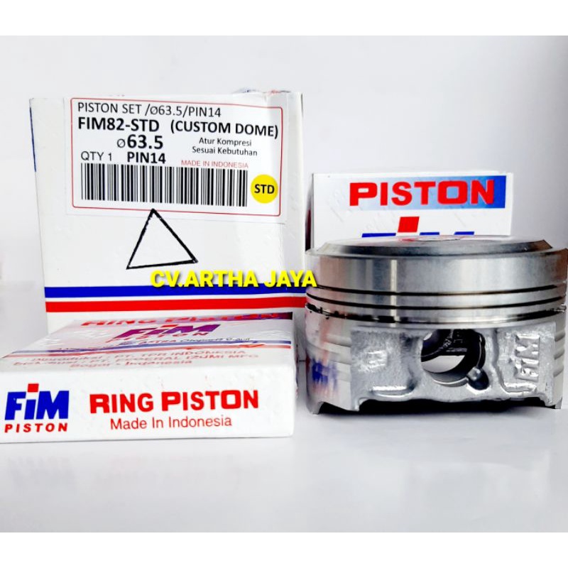 PISTON KIT FIM FIM82 CUSTOM DOME MENTAH ( 63,5 / 64 / 64,5 / 65 ) ( PEN 14 / PIN 14 ) VIXION / VIXIO