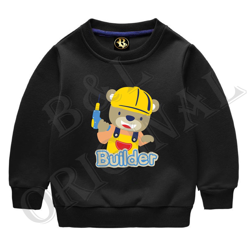 BS//COD//BAJU KAOS ANAK ANAK BUILDER TANGAN PANJANG GOOD QUALITY