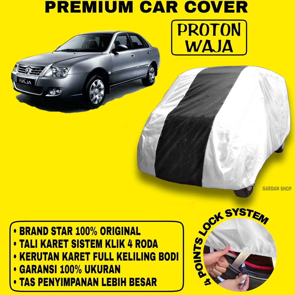 Body Cover PROTON WAJA SILVER HITAM Penutup Bodi Mobil Proton Waja Waterproof PREMIUM