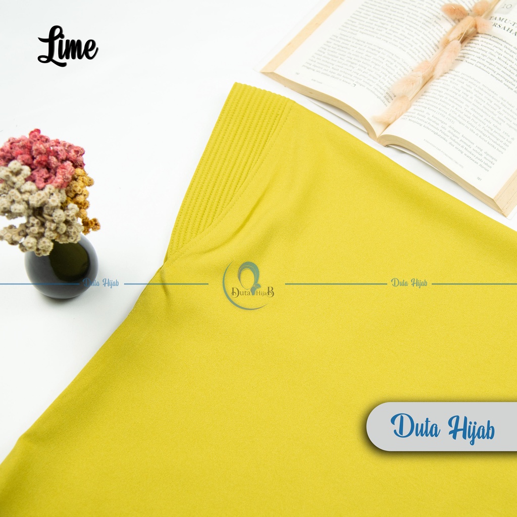 Jilbab instan / Hijab bergo maryam SIMPLE PAD JUMBO L murah (TANPA TALI)-Lime