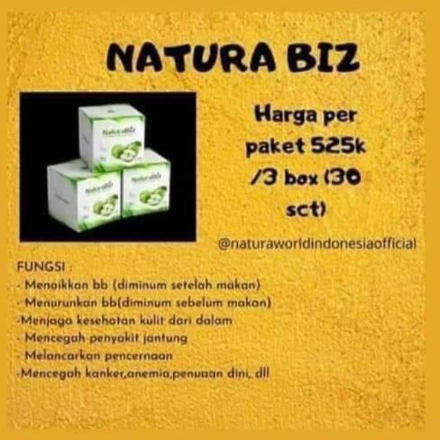 

NaturaBIZ minuman serbuk 100%ori 1pket isi 3box