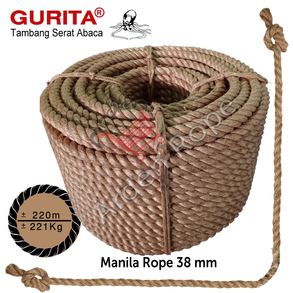 

Tali Manila - Tali Serat Abaka - Tambang Gurita - Gurita Rope 38 mm