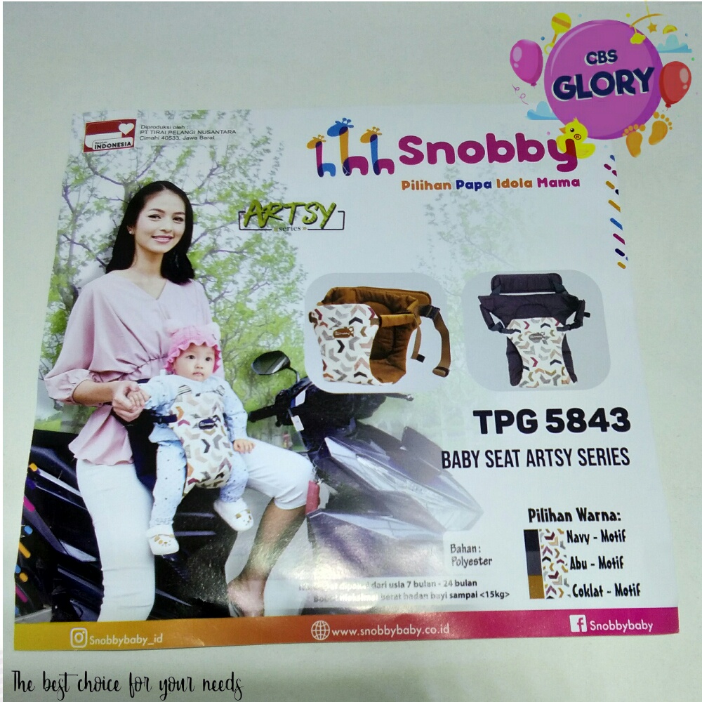 Snobby Baby Seat Alat Pelindung Saat Dibonceng Naik Motor Usia 7 Bulan Ke atas