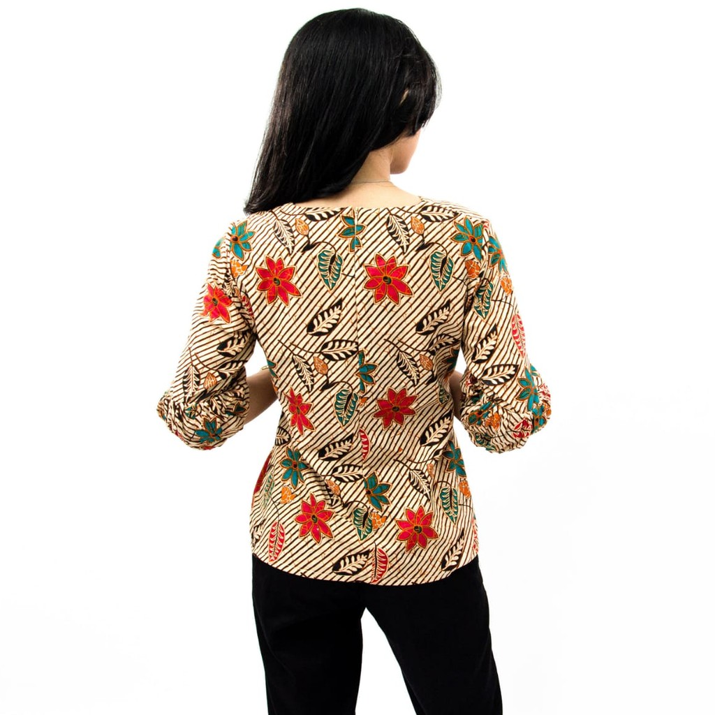 Gloria - Blouse Batik lengan balon  TK-201  075 Sise S-M-L-XL-XXL-3L-4L-5L-2