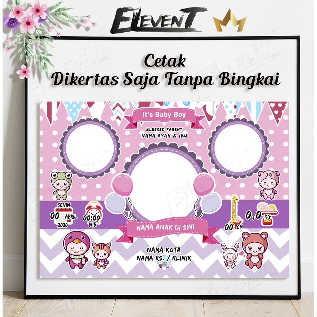 Biodata Bayi / Anak Murah Cetak Foto Bingkai Kaca 10R Custom Hadiah Pigura Unik Kelahiran Biodata Baby Kado Biodata Anak Data Kelahiran Buah Hati Pajangan walldecor Lucu Bingkai data bayi tercinta photo unik data Bayi Menarik Bingkai Free Desain Murah-Cetak Tanpa Bingkai