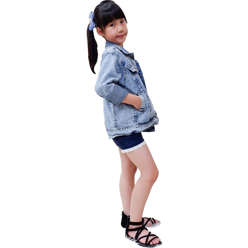 Jaket Jeans Denim Outdoor Washed anak remaja Unisex - XSHOP Shens girl