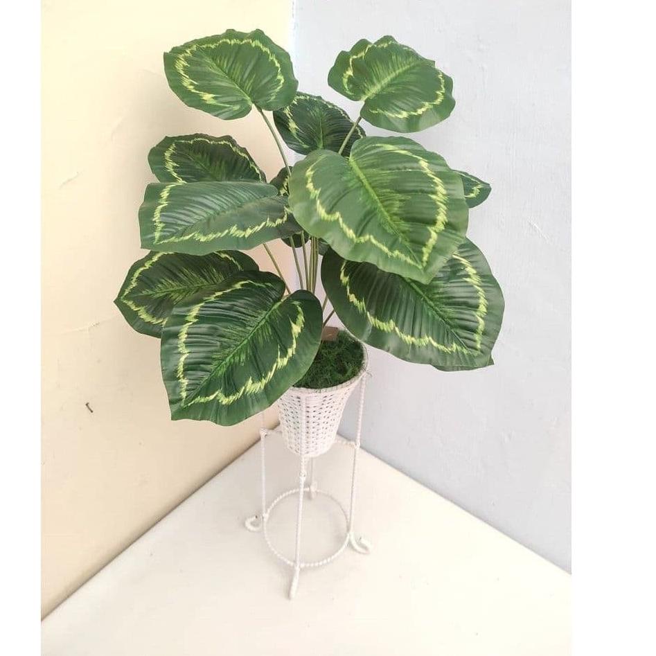 Ready stock WPQPF Tanaman Bunga Hias Plastik Sudut Artificial Artifisial Besar 1 Set Dengan Pot Rota