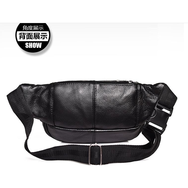 Kulit Sapi Asli Waistbag Tas Pinggang Selempang Pria Import