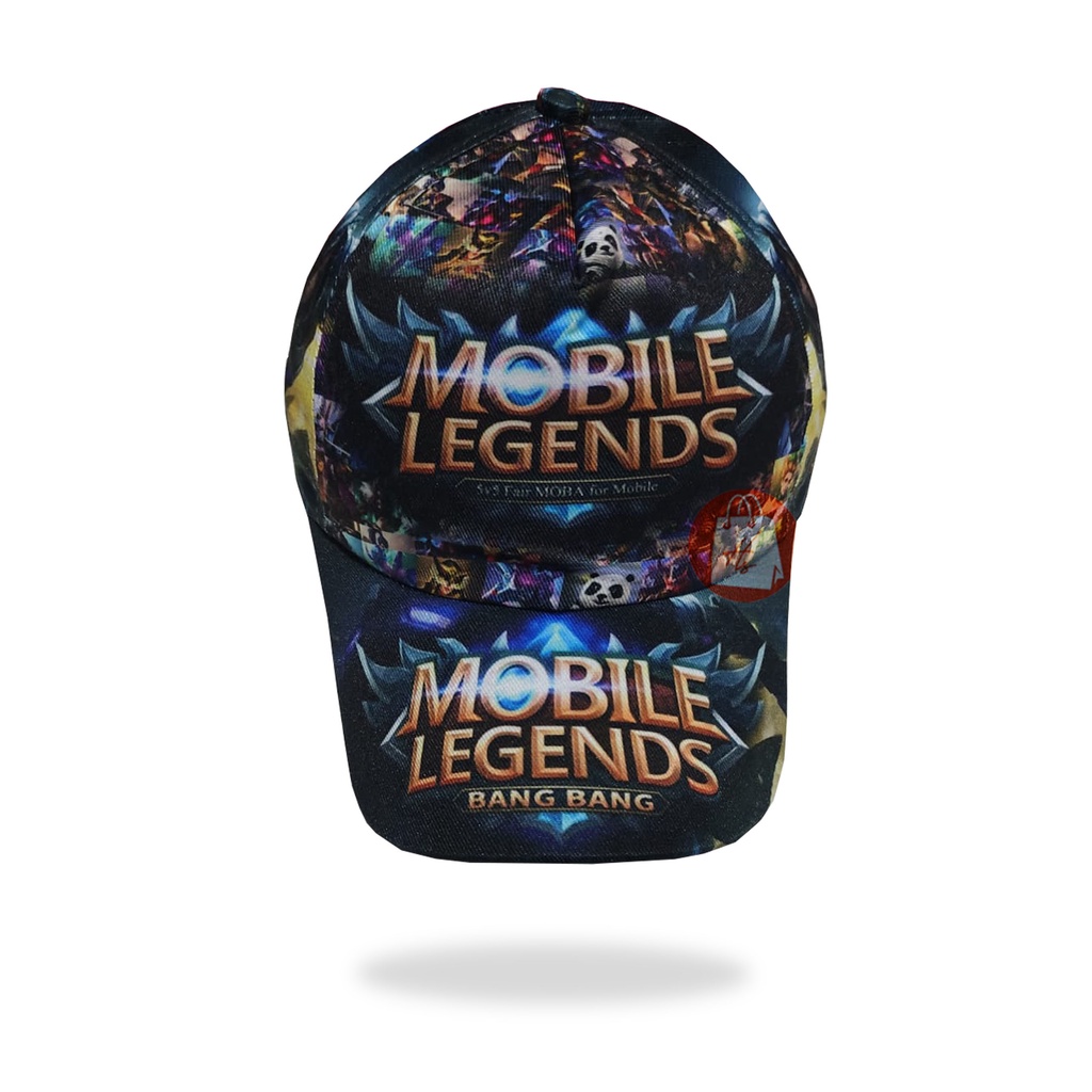 Topi anak sablon sublim karakter free fire,Ml,Batman,marvel / Topi Sublim karakter anak-Ml Hitam