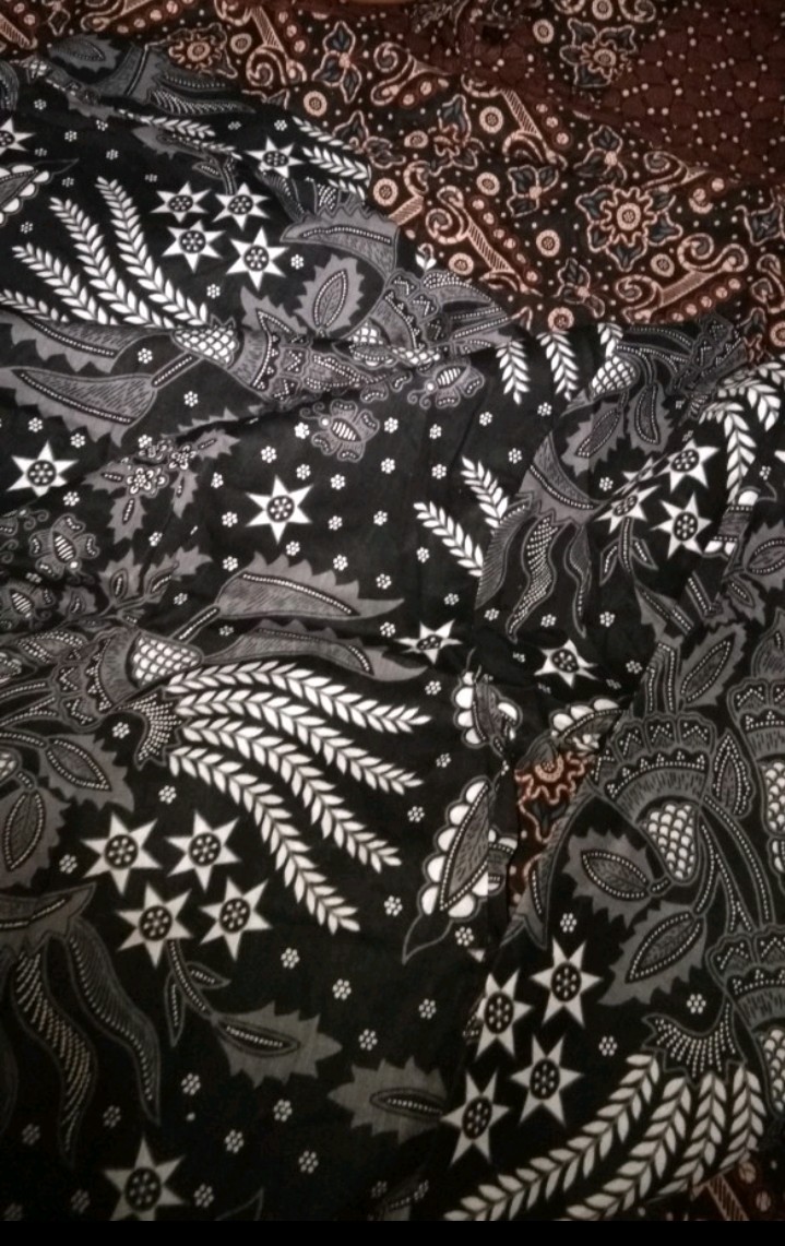 Kemeja Batik Pria Lengan Panjang Size M L Xl Xxl  Bswart Batik Hrb026 Kenongo Hem Panjang Padi