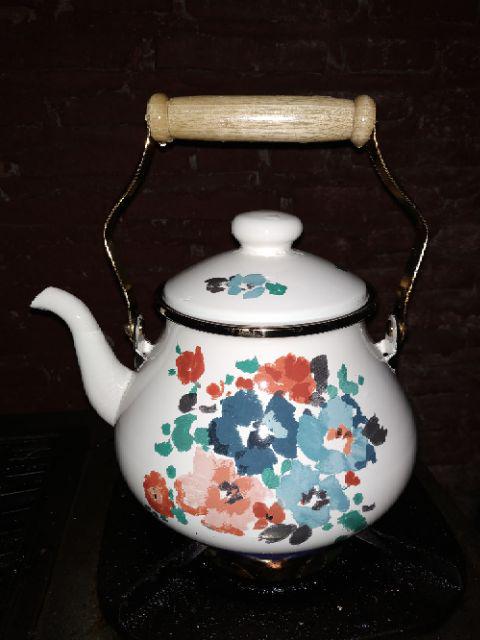 Teko Enamel 2,5l Motif Mawar Lukis