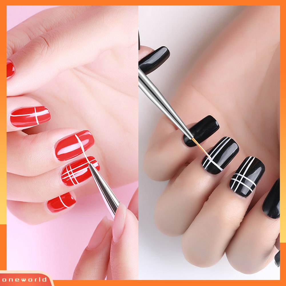 (ONWO) 3 Pcs Kuas Lukis Nail Art Gel