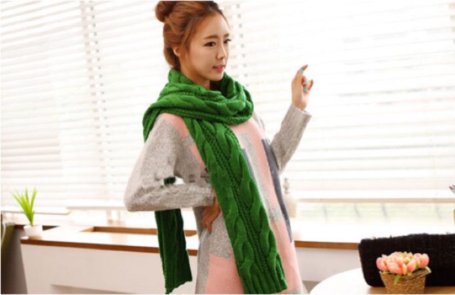 IMPORT MOLLAD Scarf Long Syal Rajut Wool Panjang Persegi Musim Dingin Winter Infinity Scarf