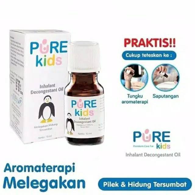 Pure Kids Inhalant 10 Ml / Obat Hidung Tersumbat / Pelega Pernapasan Anak / Obat Hirup Anak-2