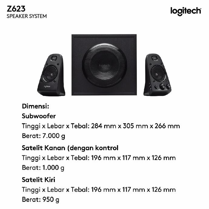 Barang Berkualitas Logitech Z623 Speaker System With Subwoofer MURAH