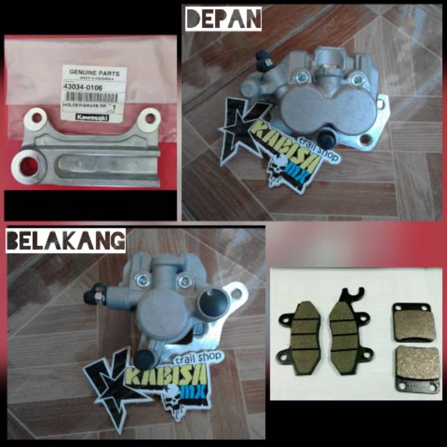Kaliper rem depan belakang klx original plus btacket kaliper klx dan kampas rem klx