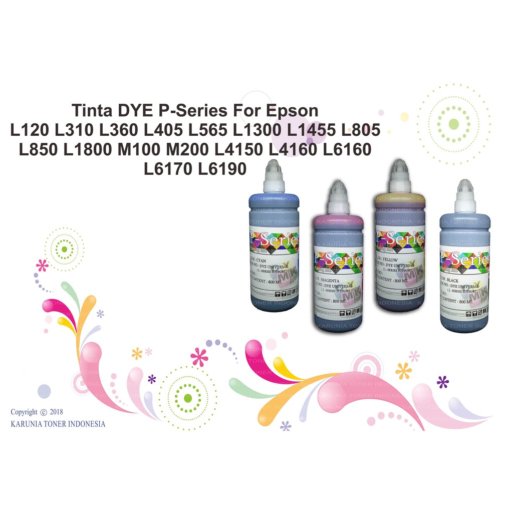 Tinta DYE P-Series For Epson L4150 L4160 L6160 L6170 L6190 Kemasan 800ML