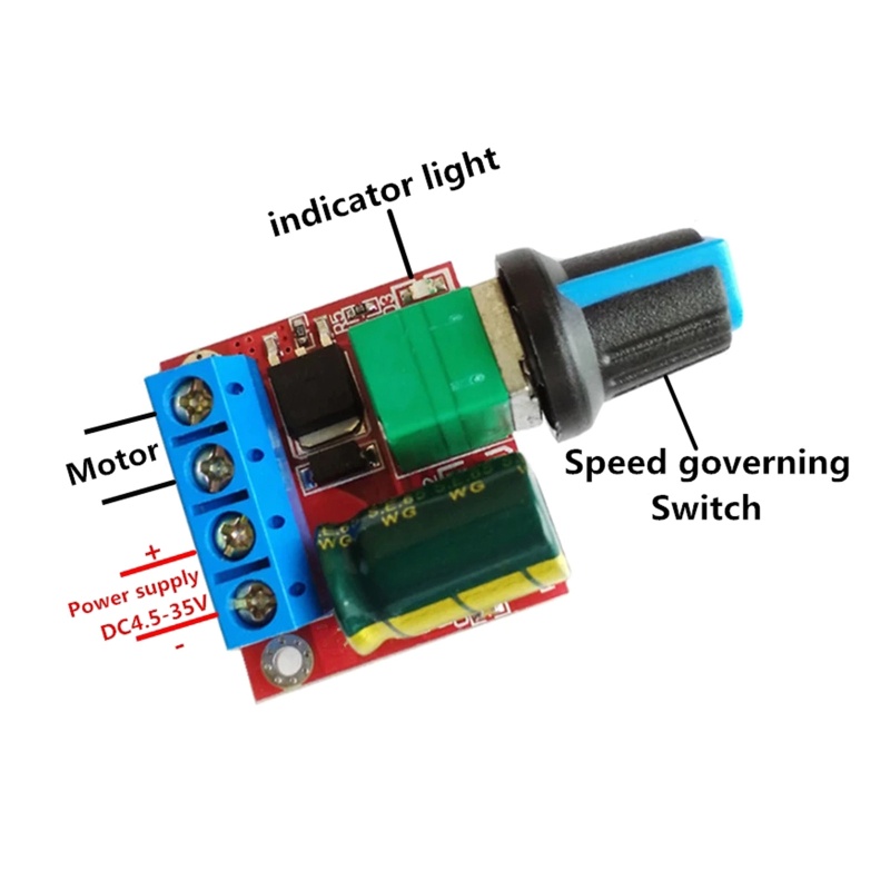 btsg 5A 90W PWM 12V for DC Motor Speed Controller Module DC-DC 4.5V-35V Adjustable Speed Regulator Control Governor Swit