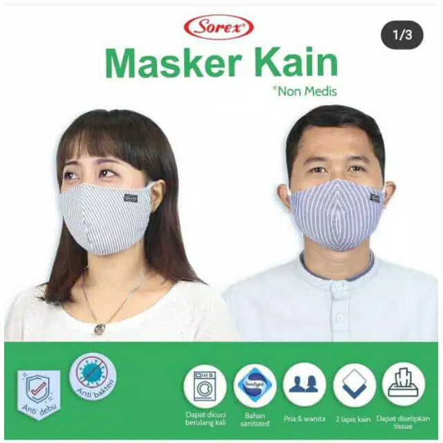 Masker Non Medis Sorex R22 / R25 / R27 Motif | Masker Kain Lapis 2 |