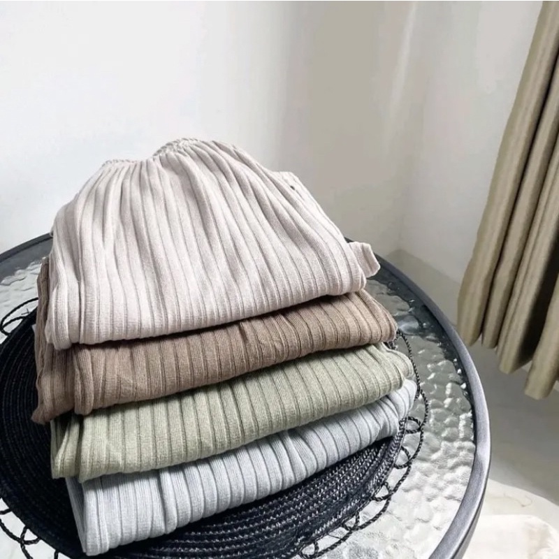 Misoo Pants 785 | Celana Kulot Knit Wanita Tebal - Celana Kulot Highwaist - Cullote Knit Pants