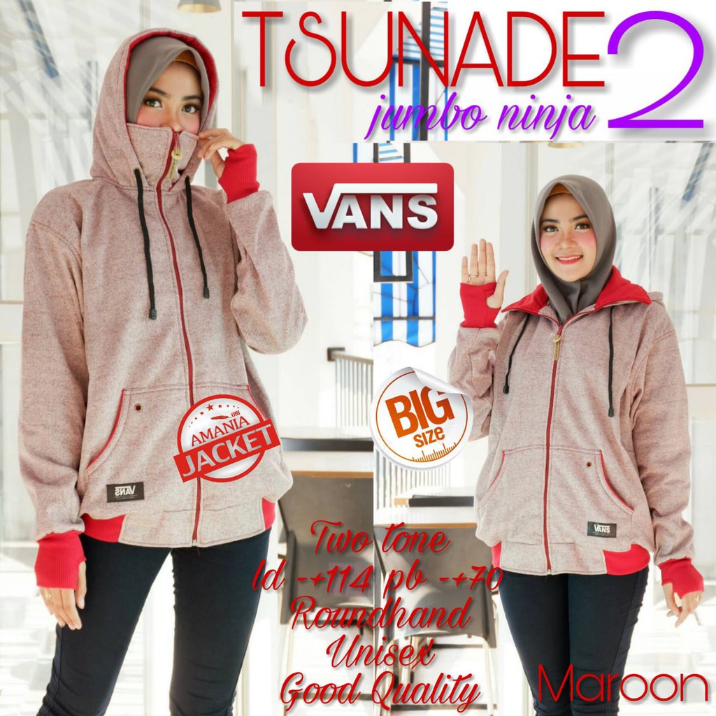 TUSNADE JAKET WANITA NINJA TWOTONE JUMBO FLEECE GBM