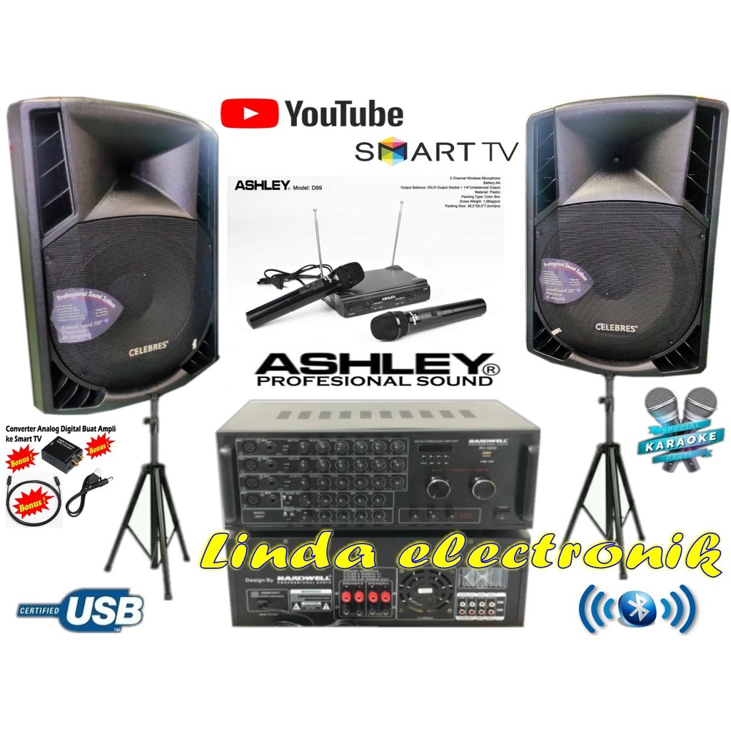 paket sound system 15 inch hardwell rv3000 celebress 15 inch original