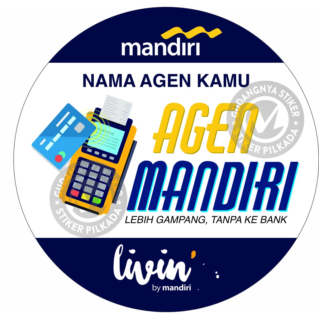 

STIKER VINYL AGEN MANDIRI BULAT (CUSTOM TULIS NAMA AGEN DI CHAT/CATATAN ORDER)