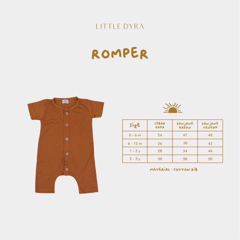 LITTLEDYRA ROMPER DYRA ROMPER SEGIEMPAT ANAK BAYI 0-3 TAHUN