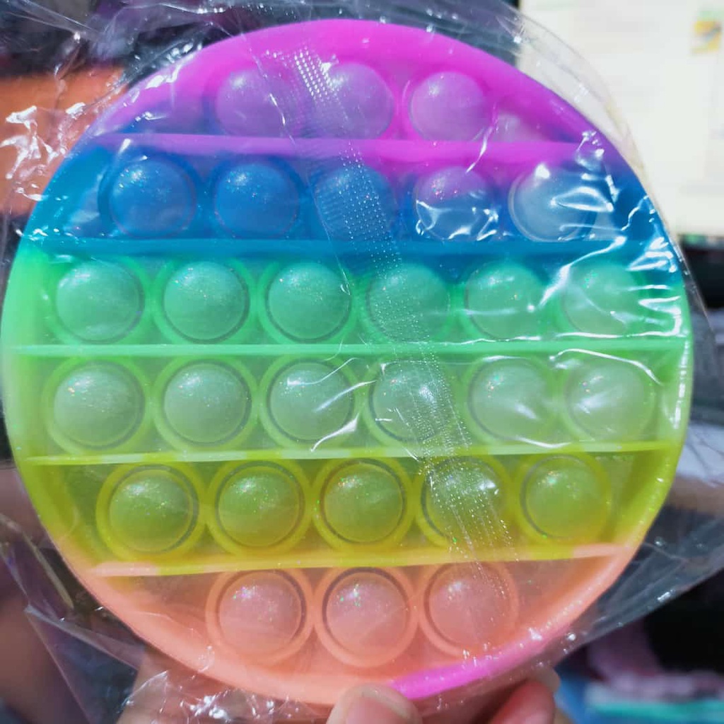 pop it rainbow amonngus - push bubble fidget toys rainbow apple- unicorn - dinosaurus-mickey-awan-BULAT GLITTER