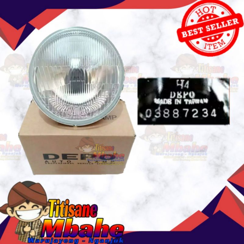 Reflektor Lampu Depan DEPO H4 ORIGINAL Taiwan 5inch