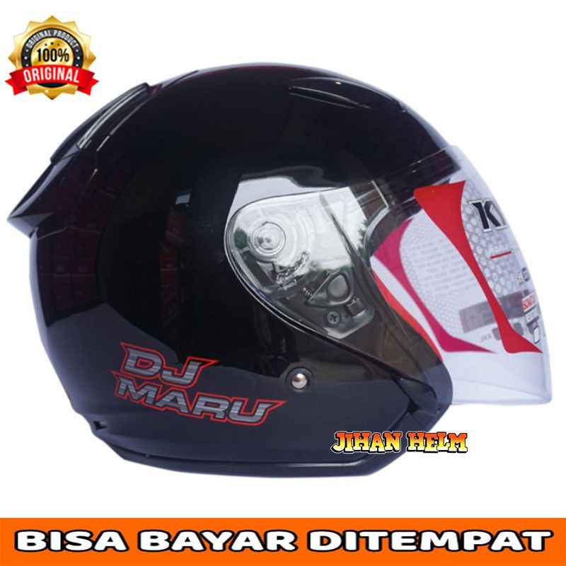 HELM KYT DJ MARU POLOS HITAM METALIK ORIGINAL