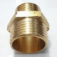 Double Nepel 3/4&quot; × 1/2&quot; KUNINGAN / Hose Nipple Drat Luar