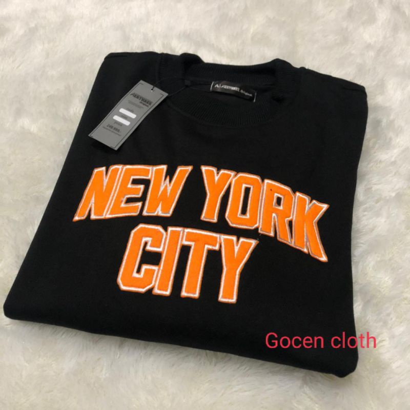SWEATSHIRT PRIA WANITA PUTIH TR CLOTHING - CREWNECK UNISEX / CN SIMPLE TERLARIS - NEW YORK