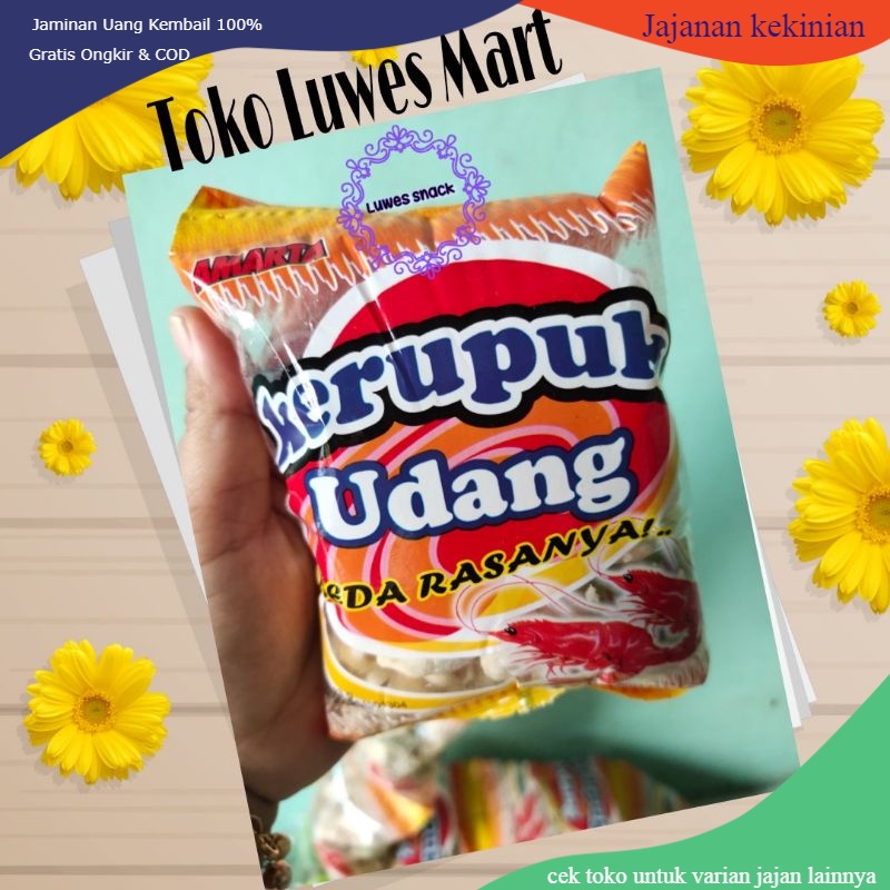 

krupuk udang isi 10pcs-krupuk jadul-jajanan jadul-makanan ringan-snack jadul-chiki