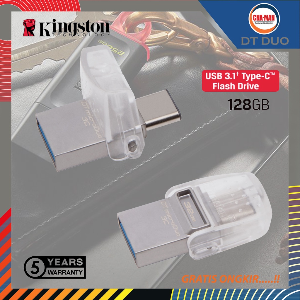 Kingston Flash Drive OTG Disk DTDUO3C 128GB USB 3.2 Garansi Flashdisk