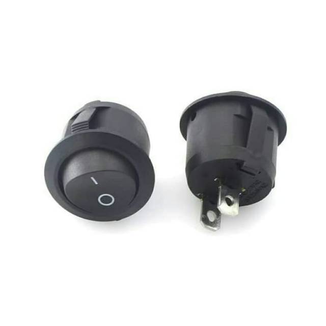 Saklar Switch On Off Bulat 2 Pin Hitam
