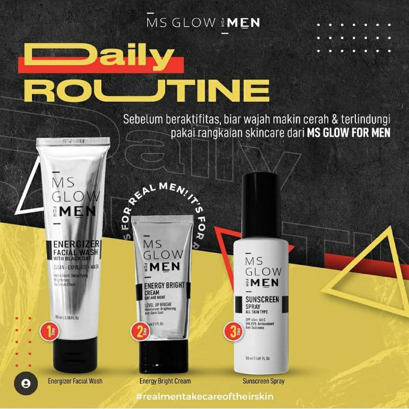 Paket Basic Ms Glow Men Original | Free pouch Banjir bonus | Agen resmi ms glow kalimantan
