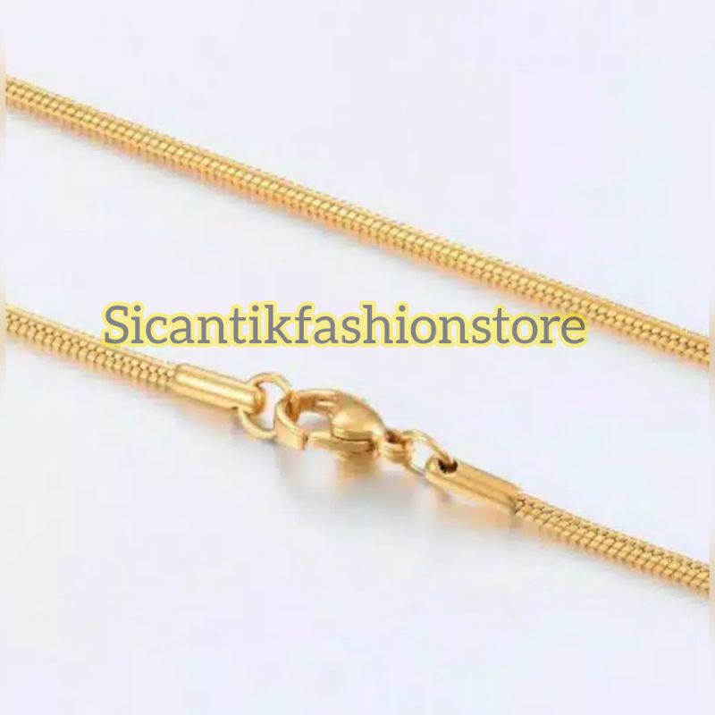 Promo kalung Titanium gold model bulat Fashion pria/wanita terlaris anti Karat perhiasan lapis emas