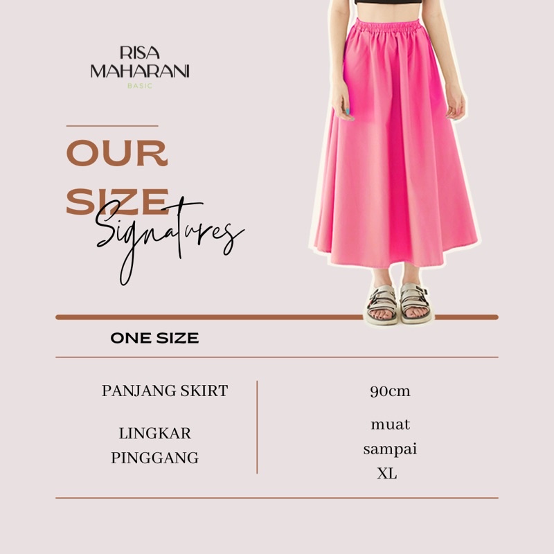 Basic Skirt Geniee rok polos A Line, Bahan Katun, Max BB 70 Kg