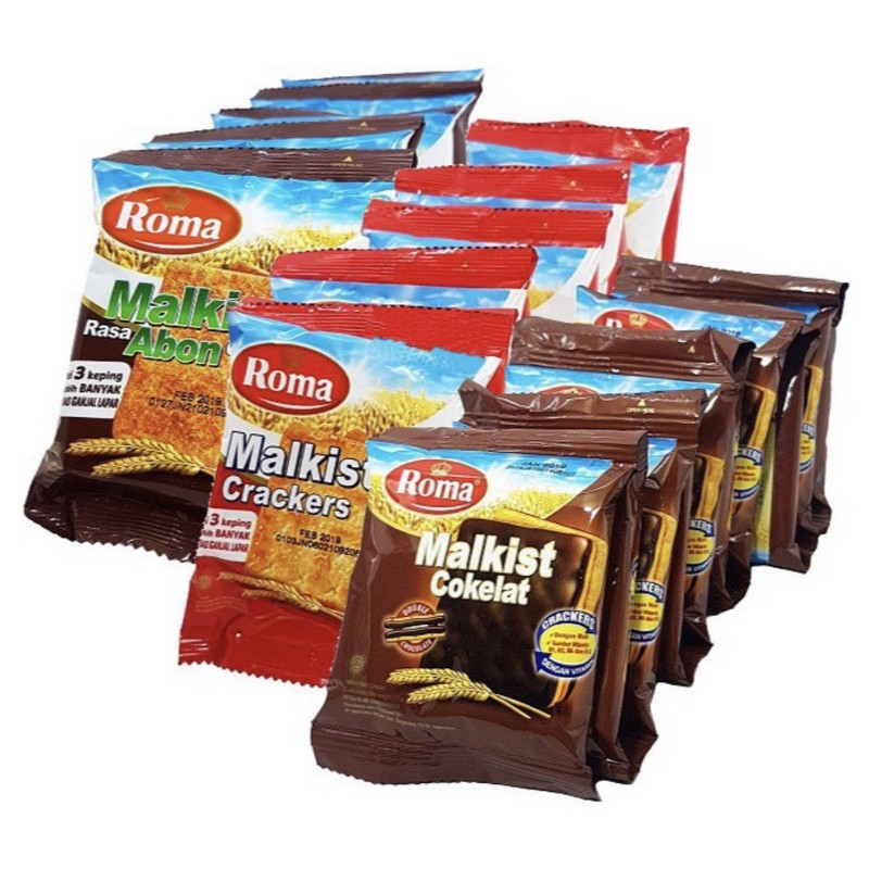 

ROMA MALKIST RENTENG ISI 10 PCS X 27 GR ABON / ORI / COKLAT / CAPPUCINO / KEJU MANIS / KELAPA KOPYOR