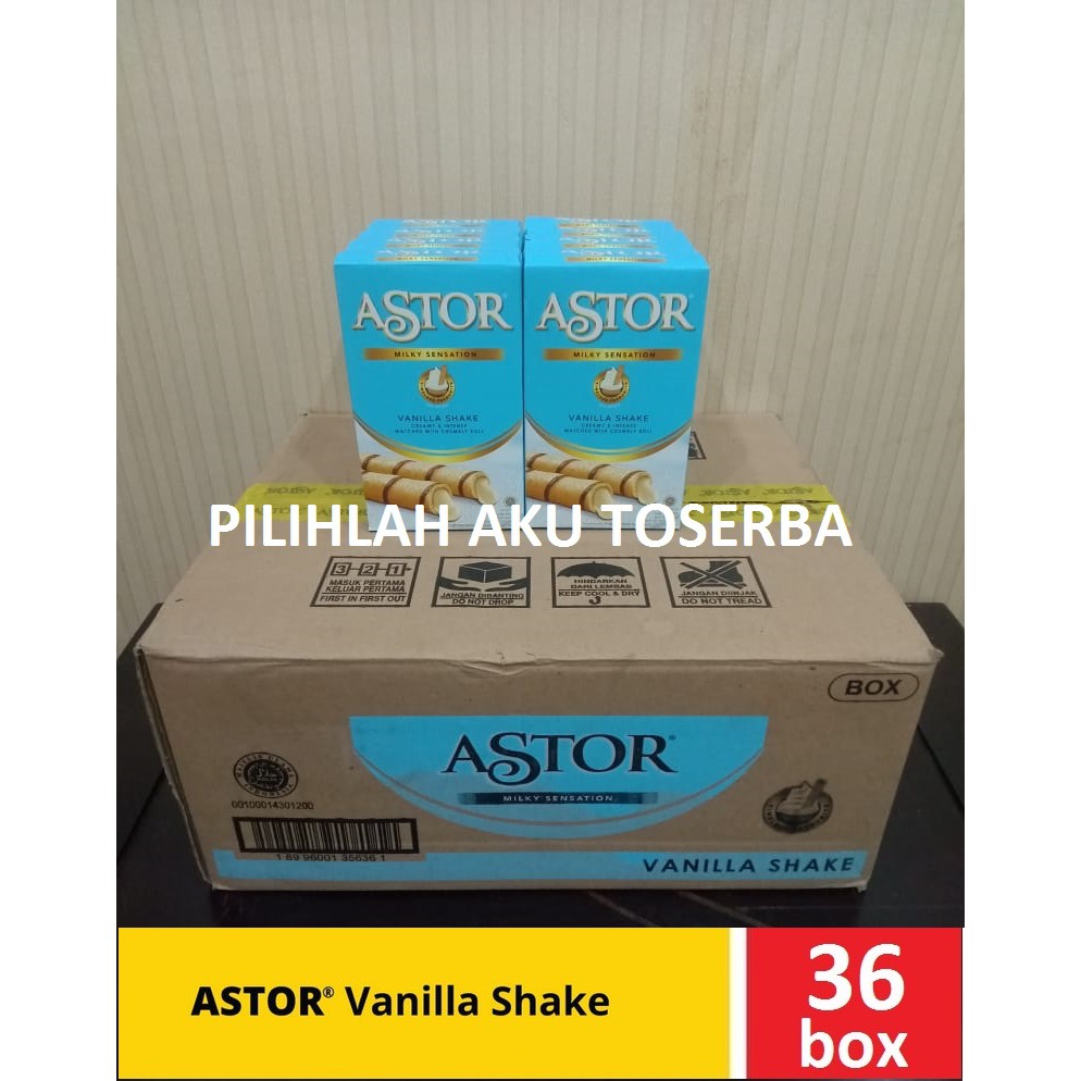 ASTOR Waferstick Vanilla Shake 40 gr - 1 Karton isi 36 box @40 Gr